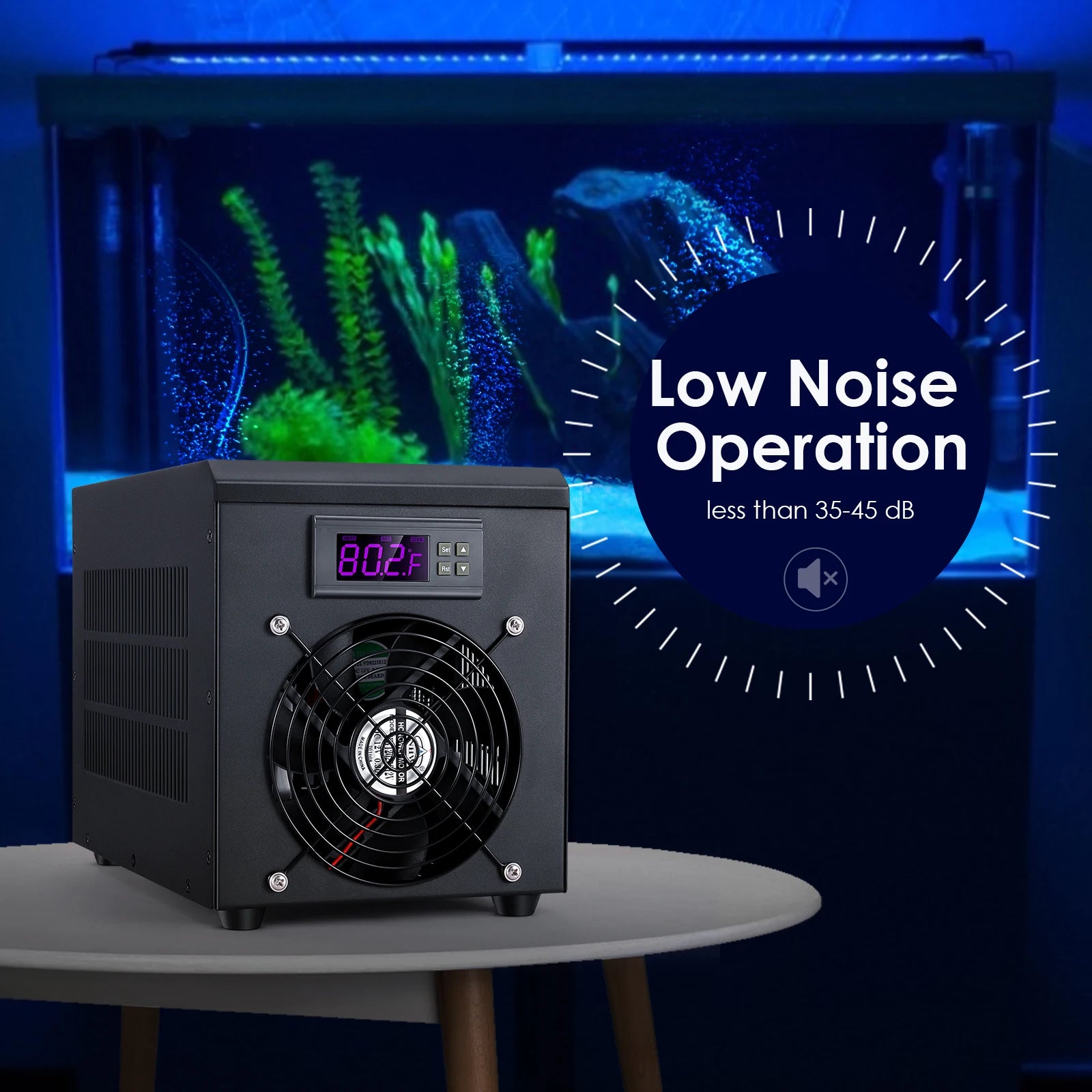 60L Aquarium Water Chiller Fish Tank Cooler Heater System 10-40℃ Temperature Setting Constant Quiet Home Fish Shrimp Breeding