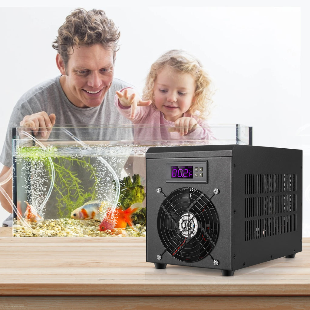 60L Aquarium Water Chiller Fish Tank Cooler Heater System 10-40℃ Temperature Setting Constant Quiet Home Fish Shrimp Breeding