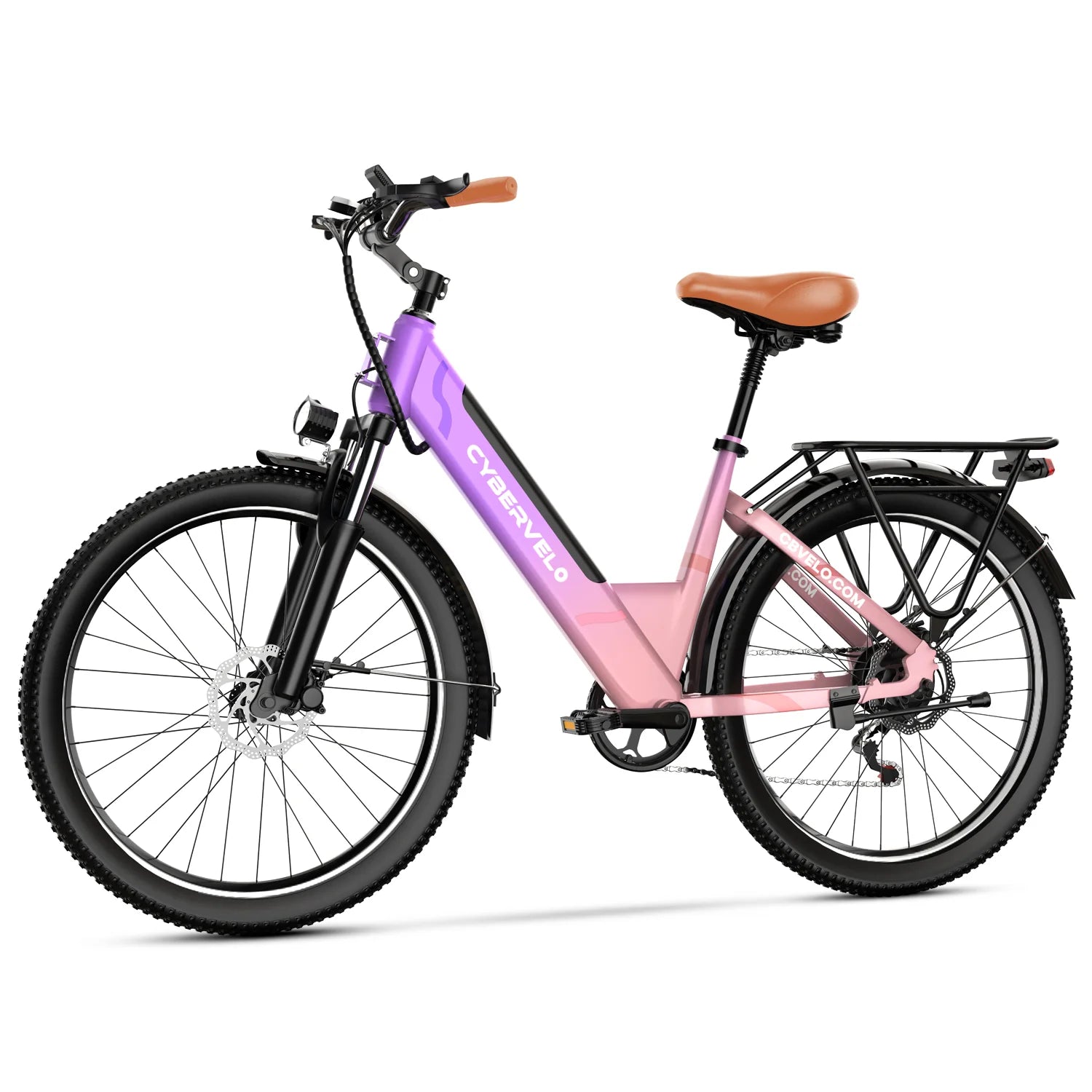 Lady EBike, City bike 7-Speed shimano shift 1000W Removable Battery E-Bike, Long Range 60+ Miles, 26 inch Electric bike