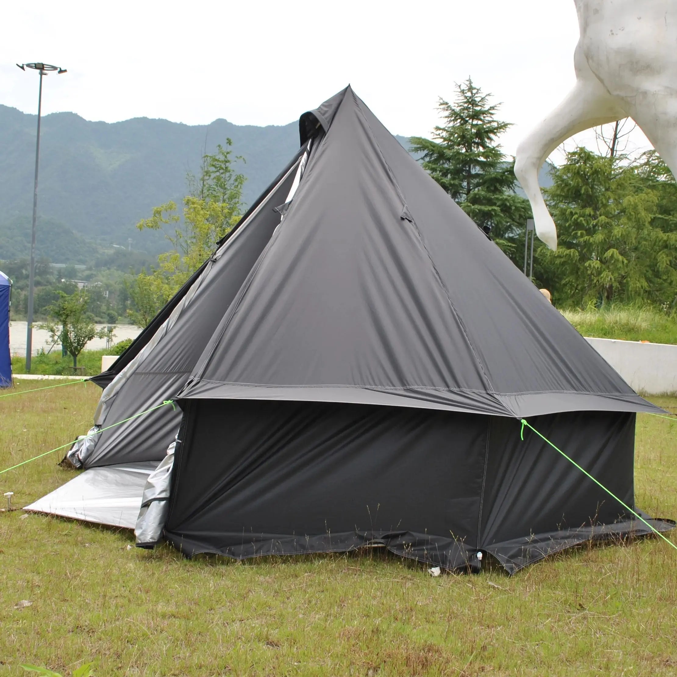 Mongolia Yurt Tent 6/7/8 Person,Luxury 4 Seasons Castle Tent,Breathable,Waterproof Outdoor Portable Silver Coated UV Function, 