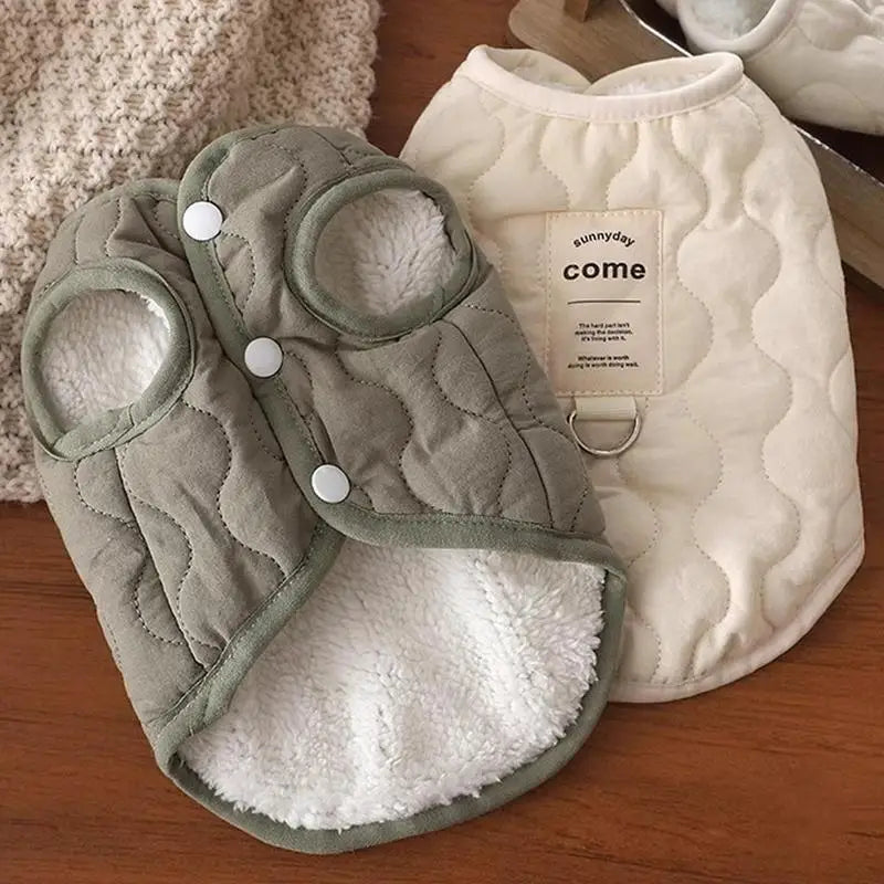 Winter Pet Coat Clothes for Cold Weather Clothing Warm Dog Clothes with Built in Harness Hole Pet Apparel for Small Dogs Cats