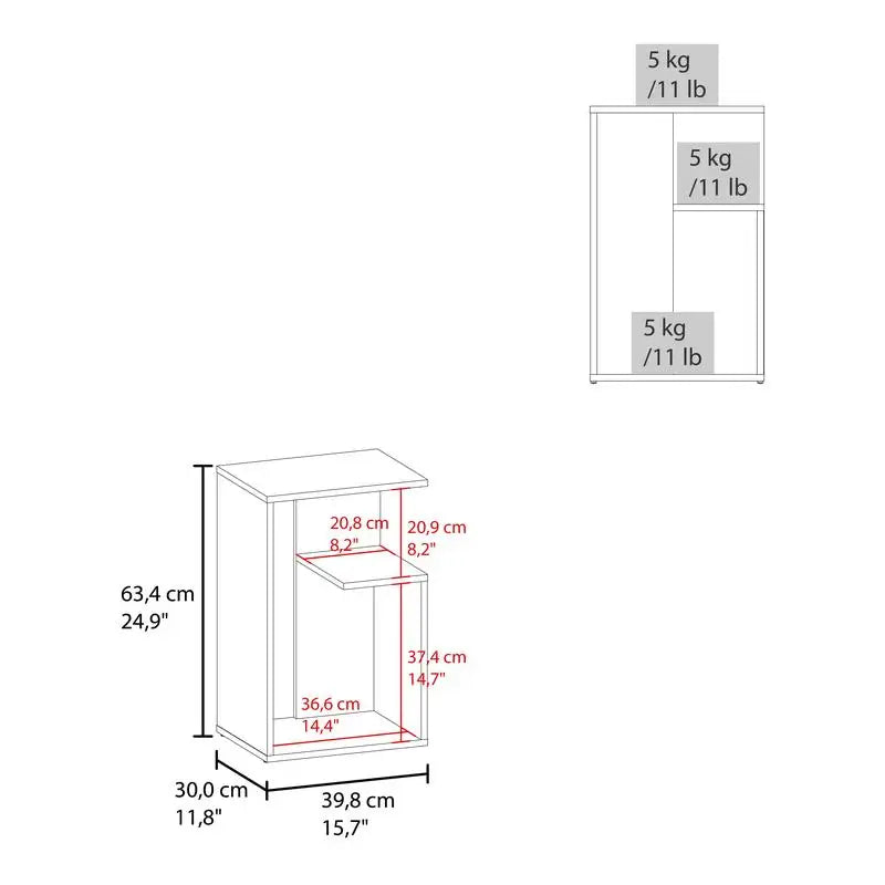 15.7" Multi-Functional 3-Tier Coffee Table