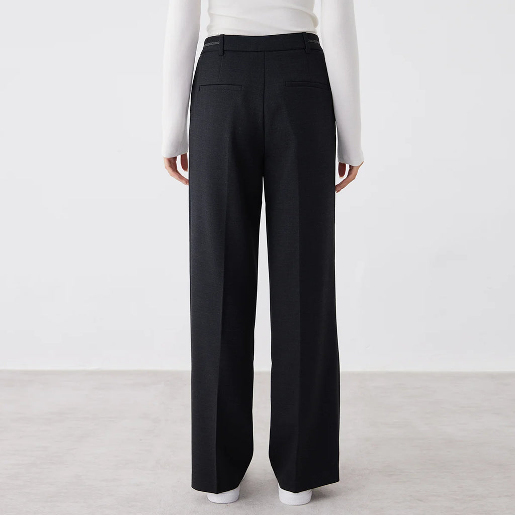 K2717L 40% Australian Wool Knit Pants High Quality Luxury Women's Clothing Autumn Winter Suit Trousers