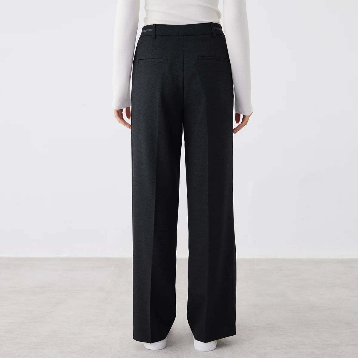 K2717L 40% Australian Wool Knit Pants High Quality Luxury Women's Clothing Autumn Winter Suit Trousers