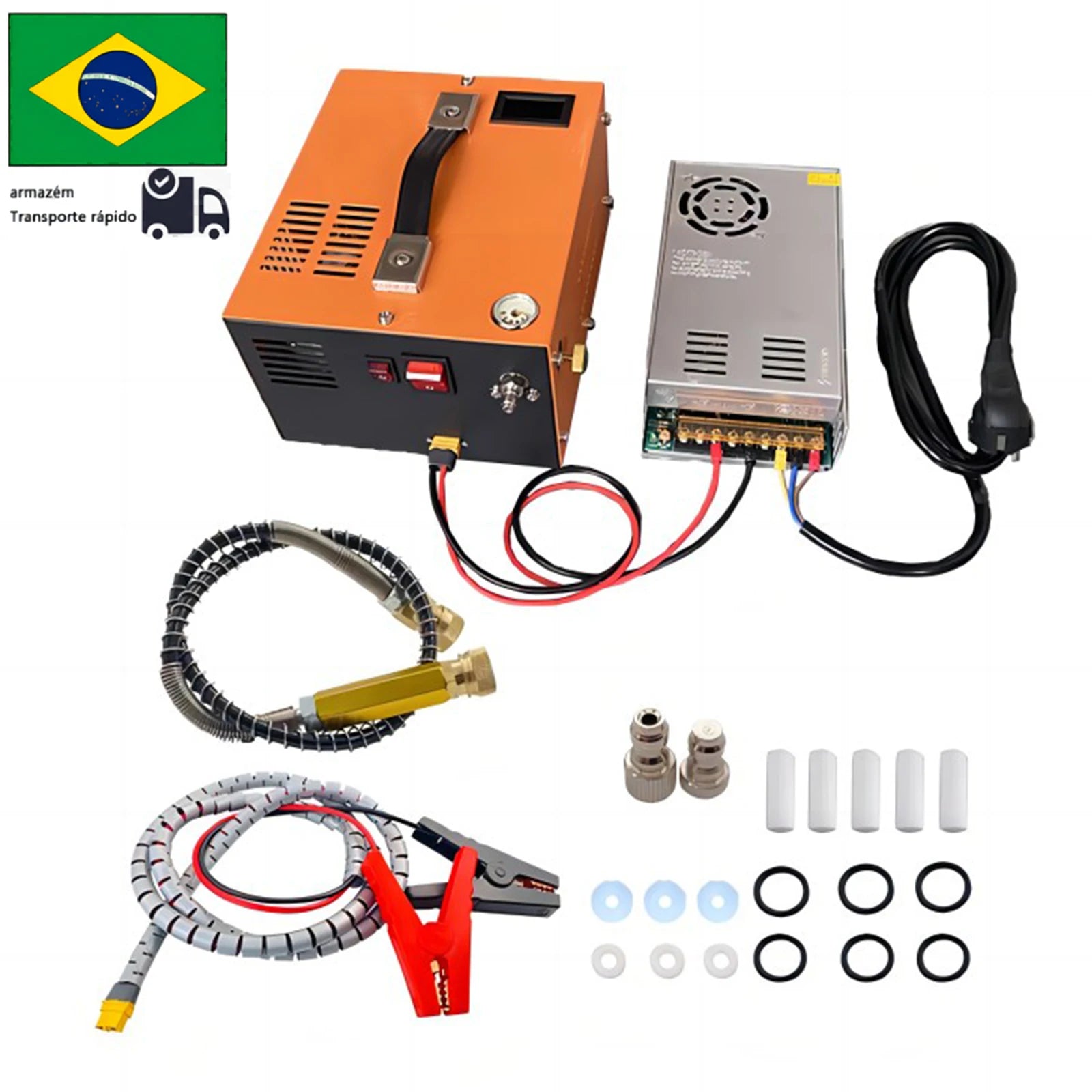 NUOGE 4500Psi 30Mbar PCP Air Compressor Pump 12V/110V/220V Power Oil/Water-Free High Pressure Apply To Diving Bottle