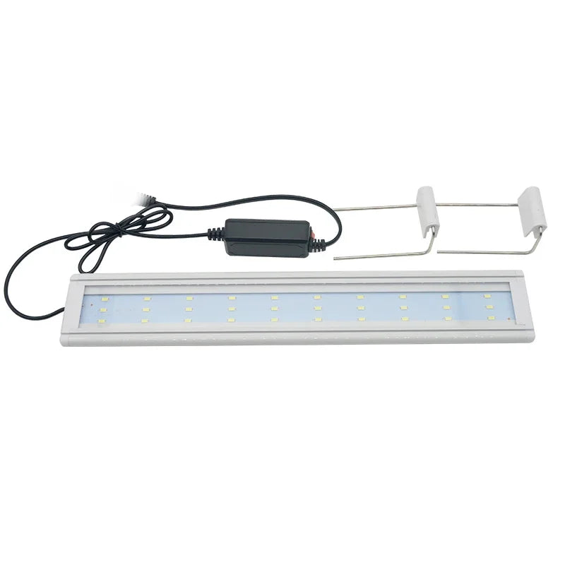 Aquarium LED Light Super Fish Tank Aquatic Plant Grow Lighting Waterproof Bright Clip Lamp Blue LED 18-72cm for Plants 220v