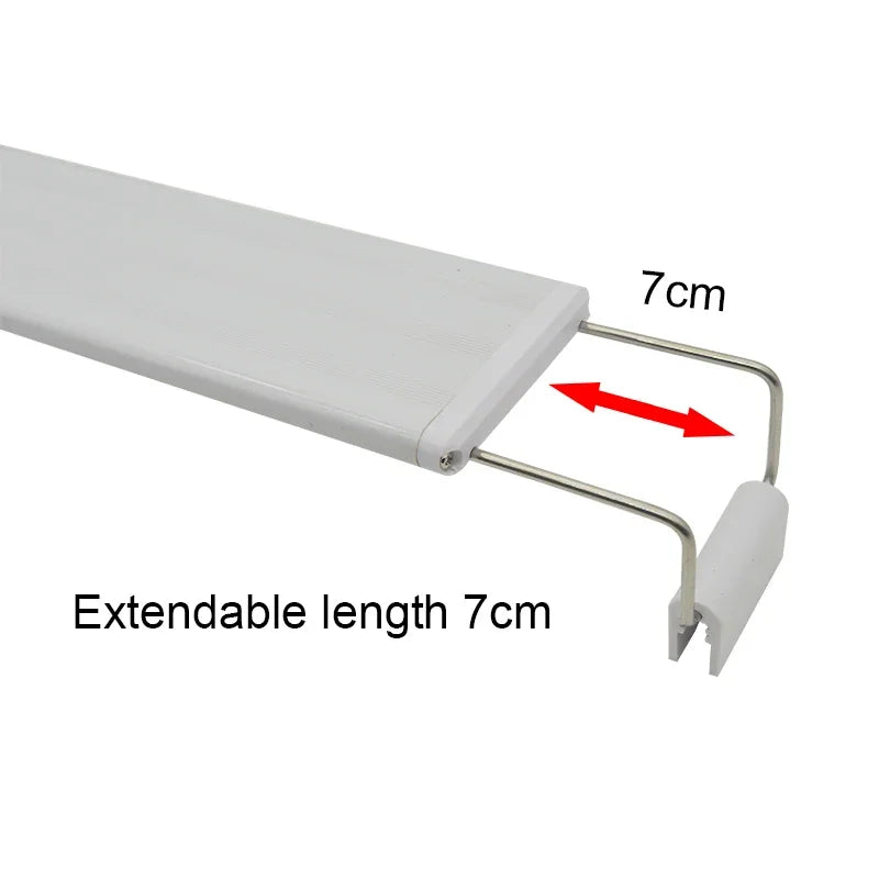 Aquarium LED Light Super Fish Tank Aquatic Plant Grow Lighting Waterproof Bright Clip Lamp Blue LED 18-72cm for Plants 220v