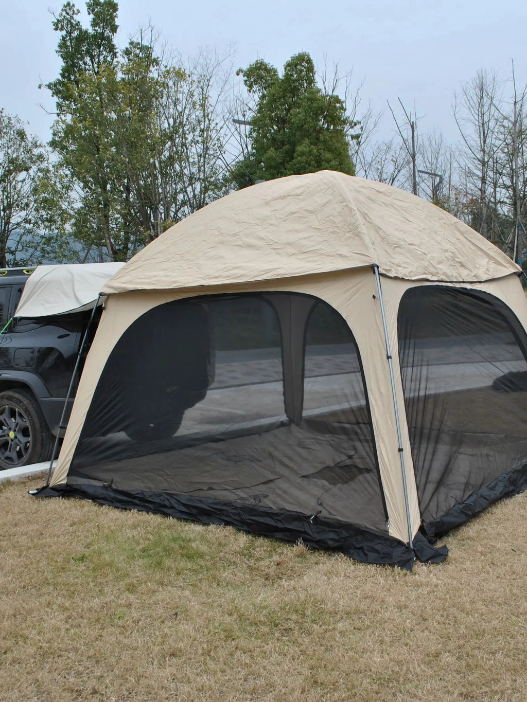 Folding Canopy Shelter with Elegant Mesh Window Outdoor Pavilion Cater Party Wedding BBQ Events Tent,8 Person Tailgate Tent SUV