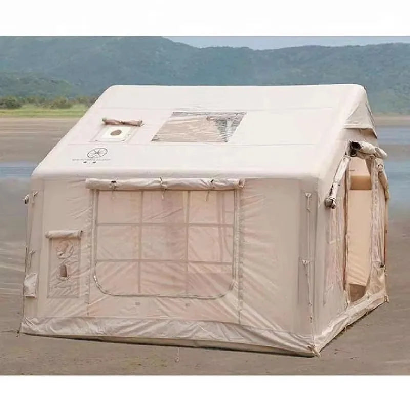 Hot Selling Luxury Portable Inflatable Camping Tent With Air Cotton Fabric Waterproof For Outdoor Use