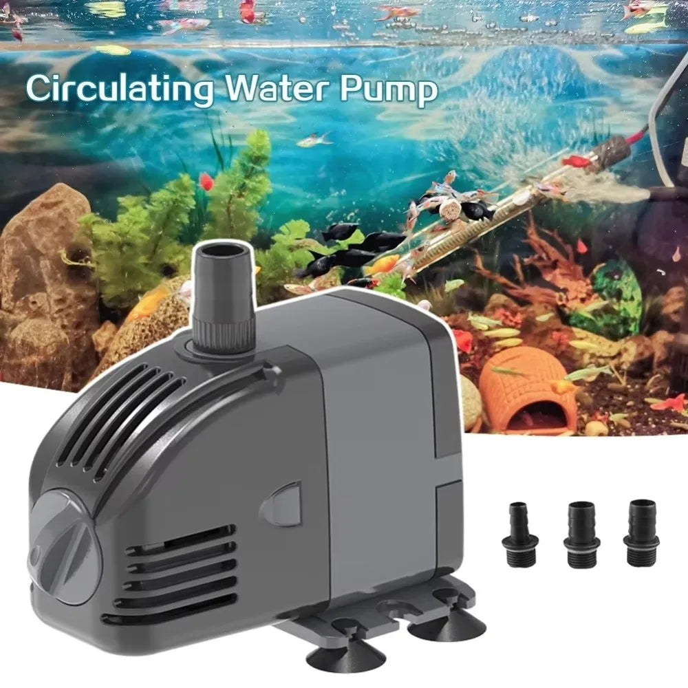 6/14/24w Aquarium Water Pumps Submersible Ultra-Quiet Filter Pump Adjustable Flow with Suction Cups Fish Pond Pump Fish Pond