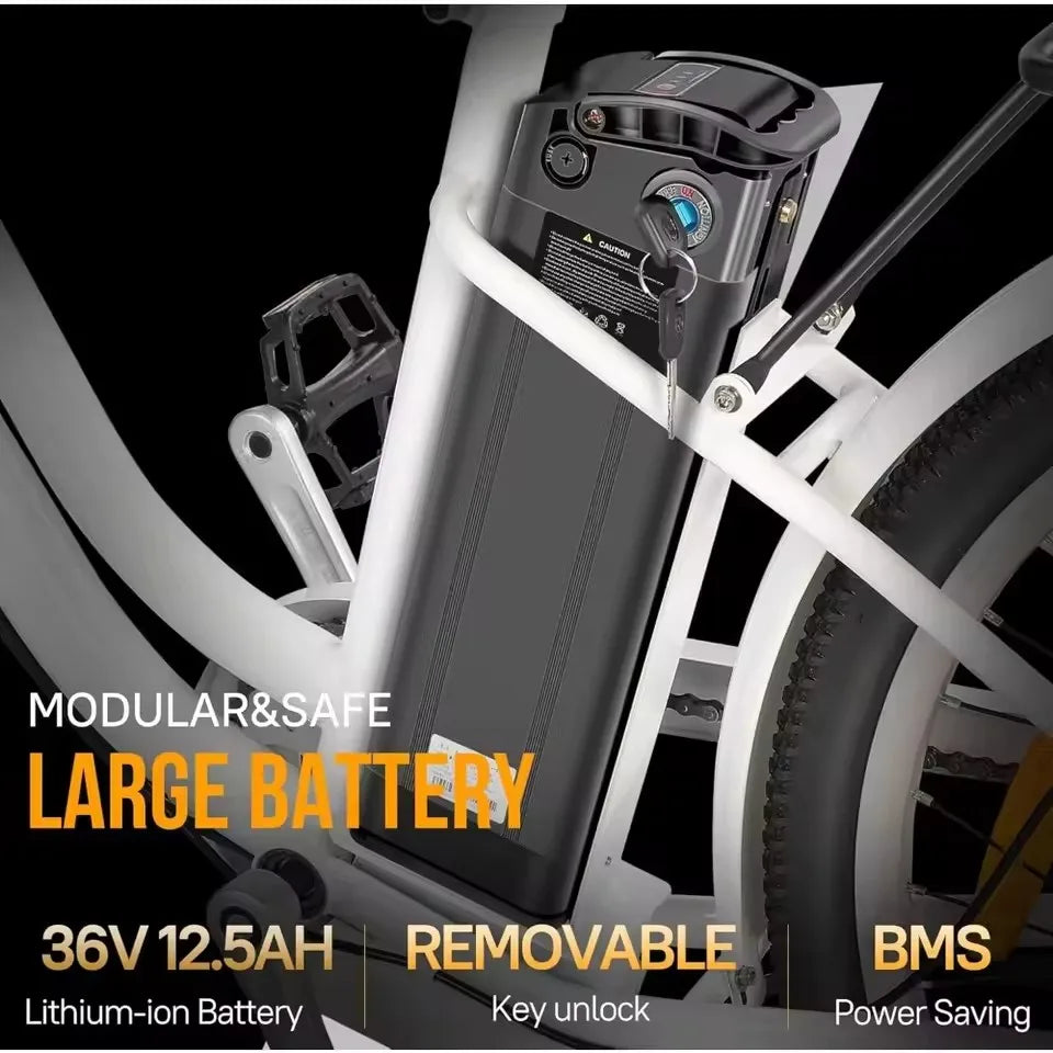 Electric Bike for Adults, 26" Ebikes, Peak 500W Electric Cruiser Bike with 36V 12.5Ah Removable Battery, 35km/h Electric Bicycle