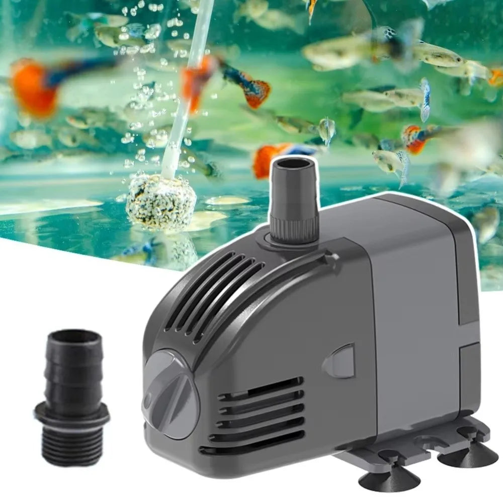 6/14/24w Aquarium Water Pumps Submersible Ultra-Quiet Filter Pump Adjustable Flow with Suction Cups Fish Pond Pump Fish Pond
