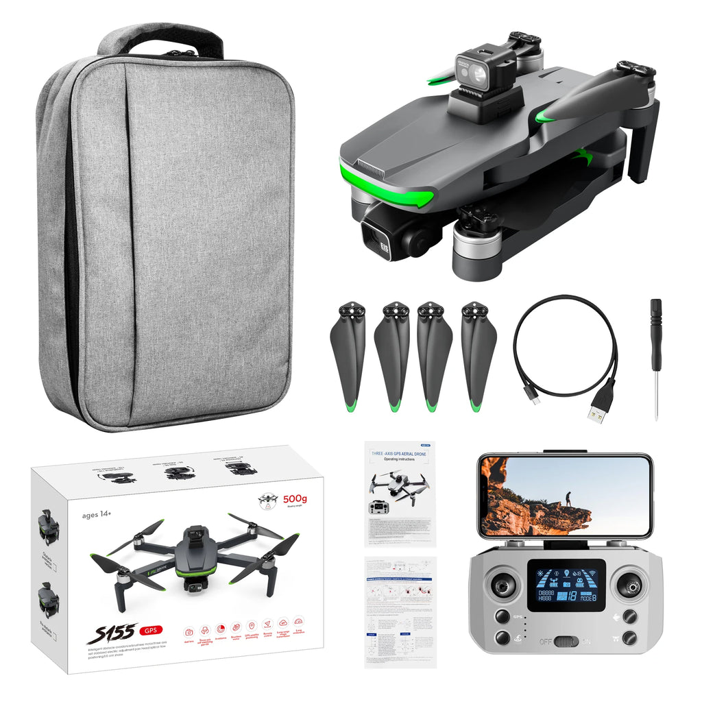 2024 NewS155 Drone With 8K Camera A22 360° Laser Obstacle Avoidance 5G Digital Image Transmission PTZ Anti-Shake EIS Camera FPV