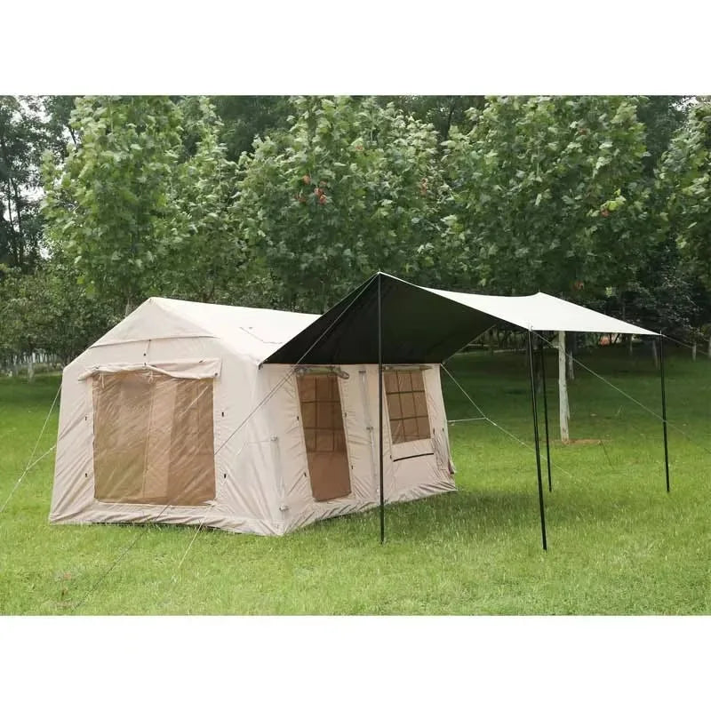 Hot Selling Luxury Portable Inflatable Camping Tent With Air Cotton Fabric Waterproof For Outdoor Use