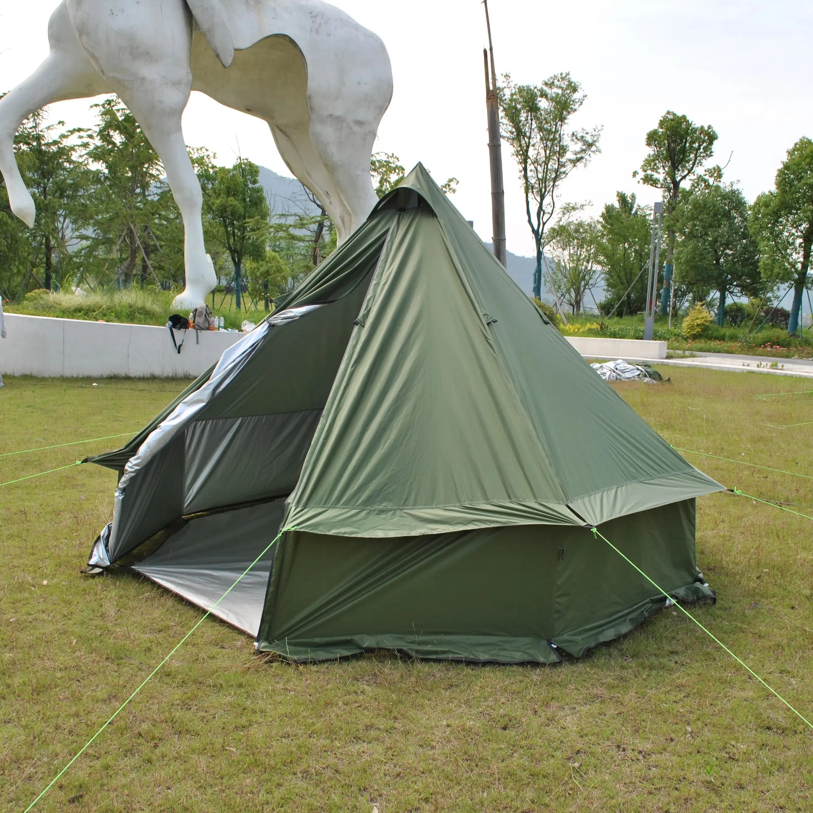 Mongolia Yurt Tent 6/7/8 Person,Luxury 4 Seasons Castle Tent,Breathable,Waterproof Outdoor Portable Silver Coated UV Function, 