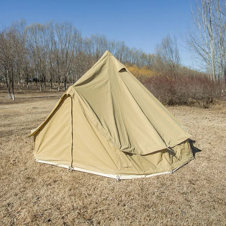 Luxury Outdoor PVC Canvas Bell Tent 4m 5m Safari Yurt Glamping with Mongolian Style Waterproof Feature