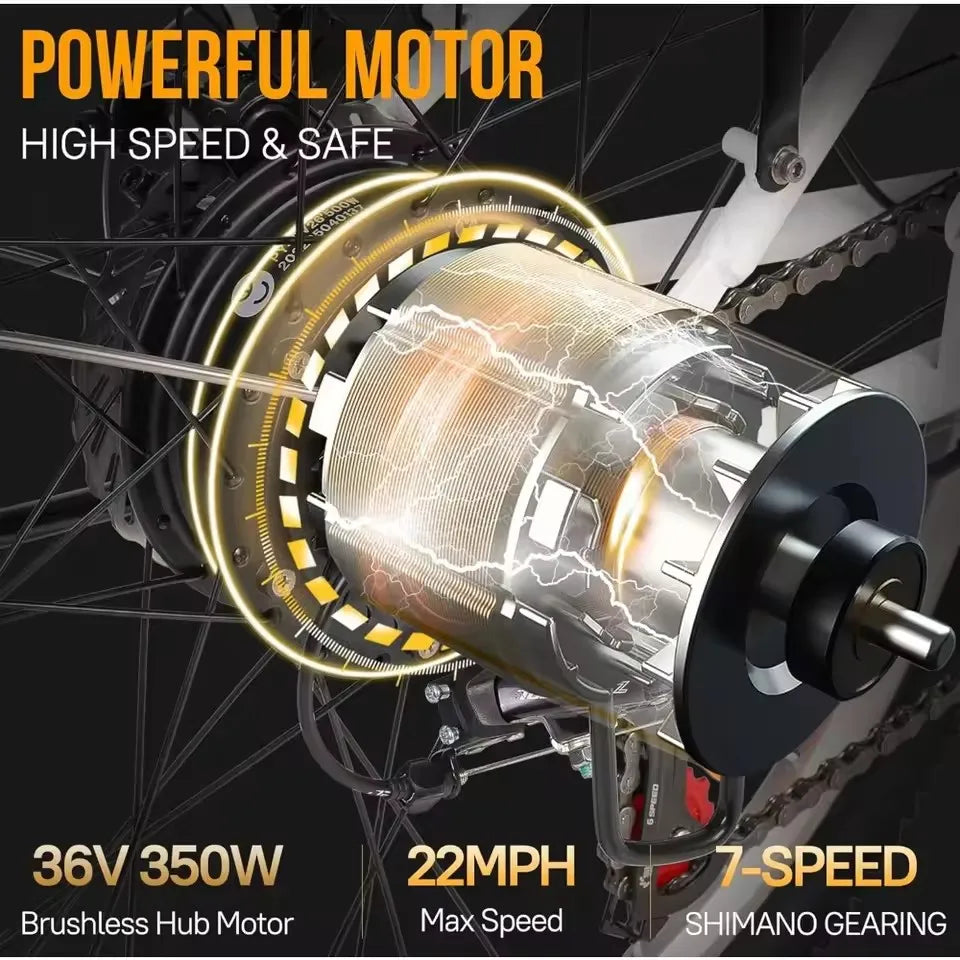 Electric Bike for Adults, 26" Ebikes, Peak 500W Electric Cruiser Bike with 36V 12.5Ah Removable Battery, 35km/h Electric Bicycle