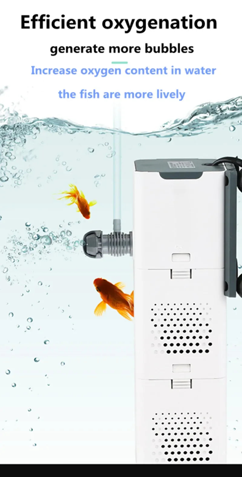 Aquarium 3 in 1 Filter for Aquarium Fish Tank Filter Mini Fish Tank Filter Aquarium Oxygen Submersible Water Purifier Aeration