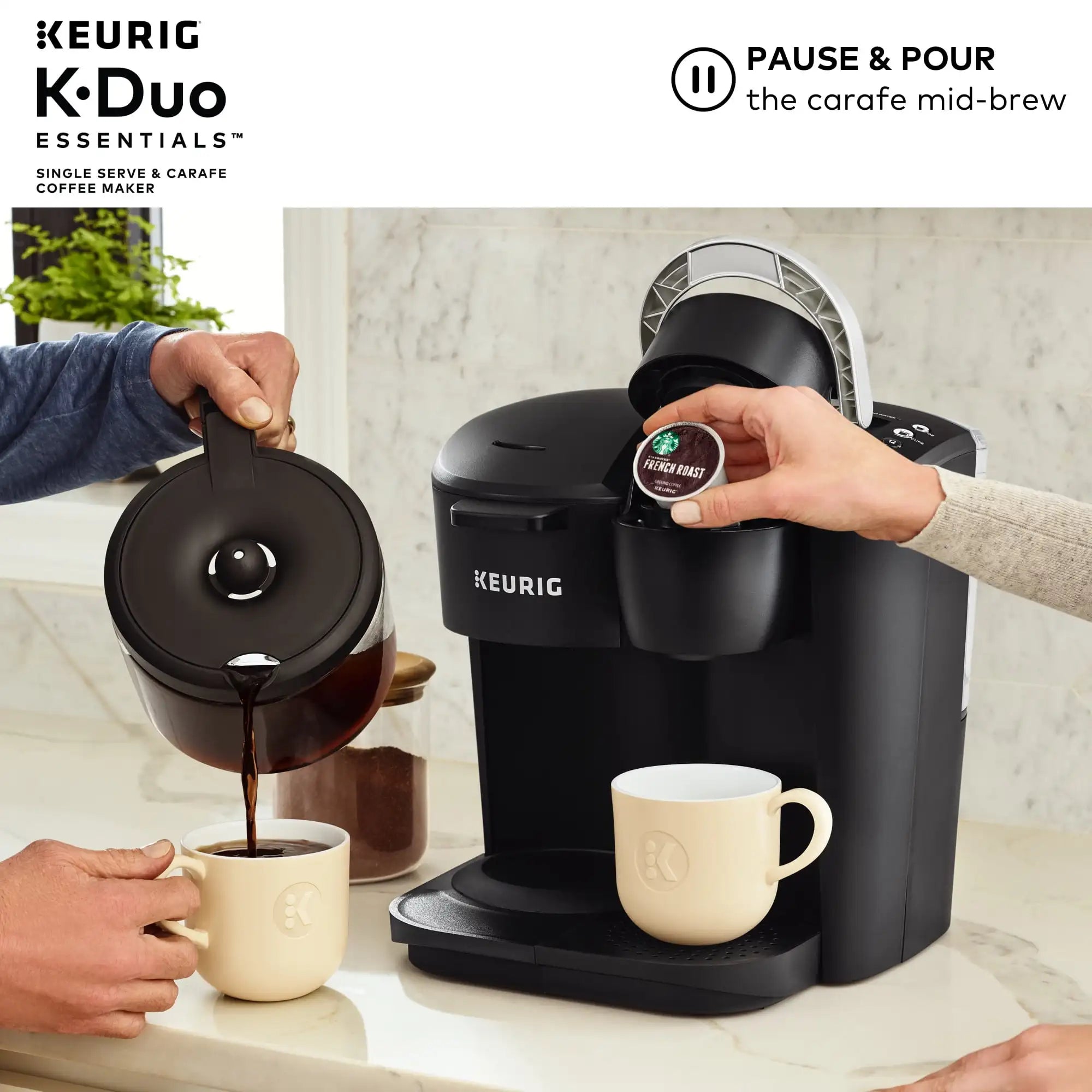 K-Duo Black Single-Serve K-Cup Pod Coffee Maker