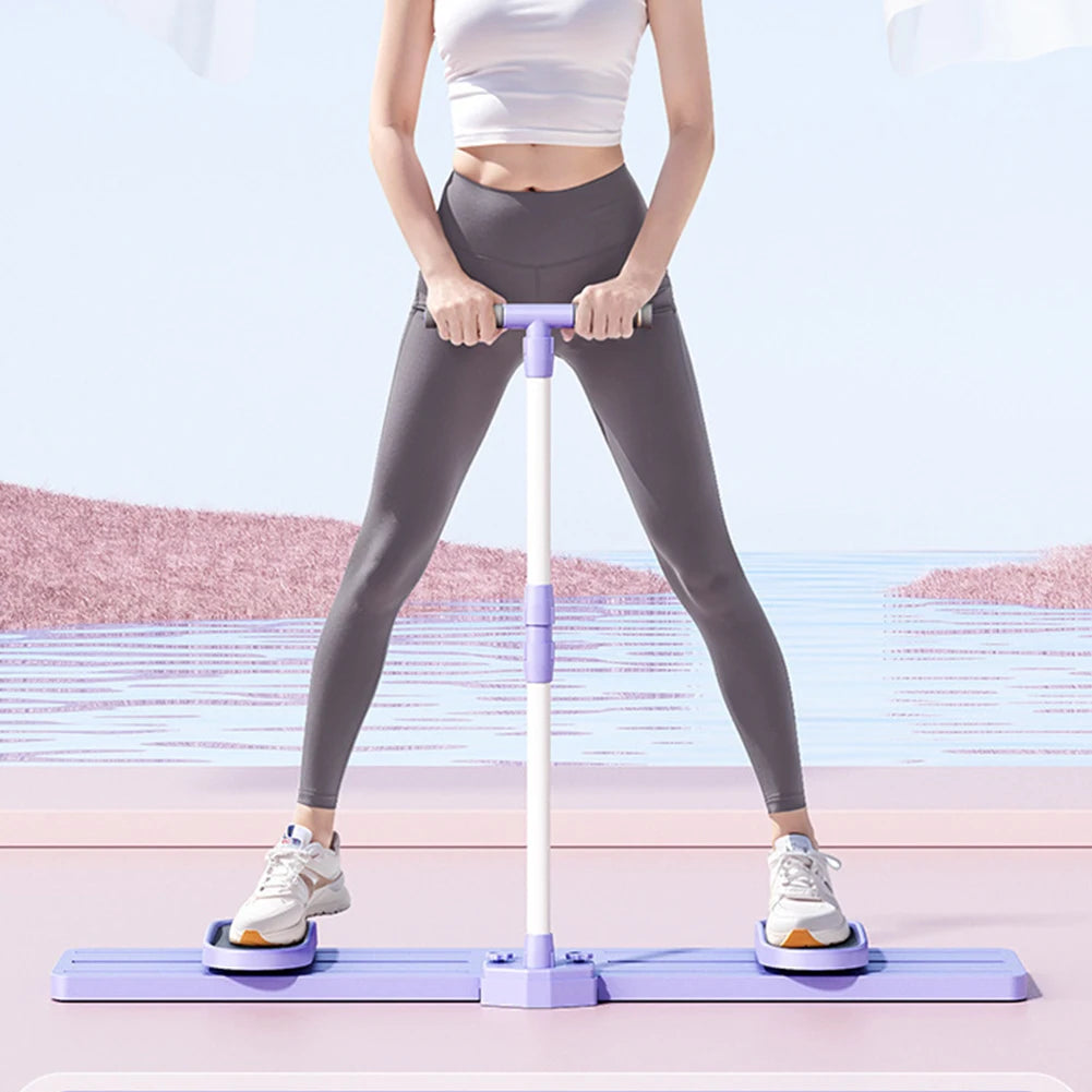 Fitness Ski Machine Foldable Ski Trainer with Handle & Pull Rope Pelvic & Hip Strengthener Simulated Ski Trainer for Home Gym