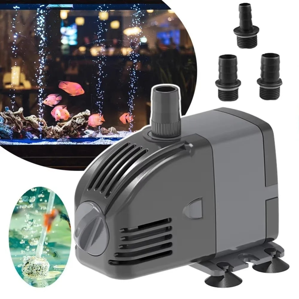 6/14/24w Aquarium Water Pumps Submersible Ultra-Quiet Filter Pump Adjustable Flow with Suction Cups Fish Pond Pump Fish Pond