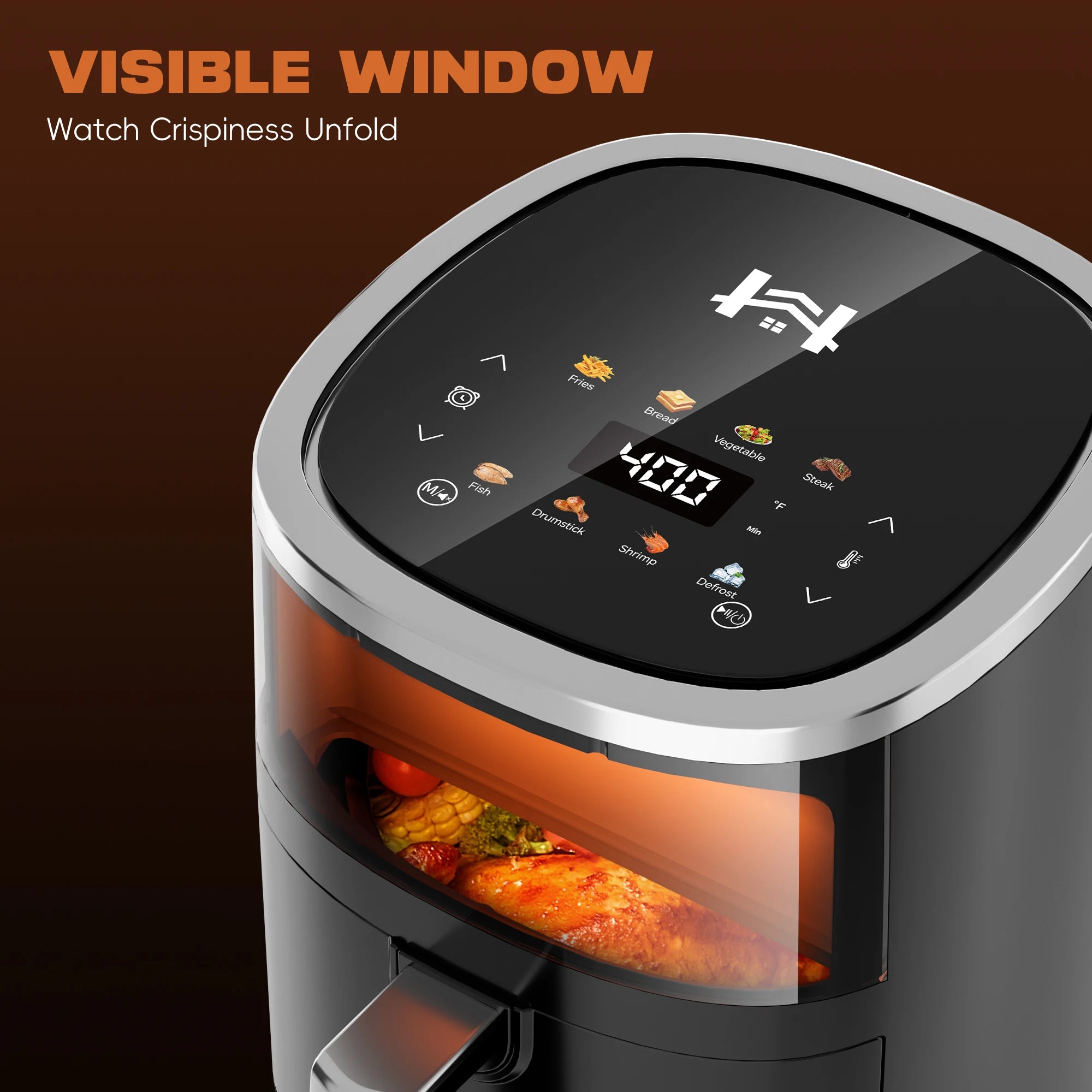 WHALL Air Fryer, Roast, Bake, Toaster Fryer, Roast, Broil, Reheats, & Dehydrates, 4-in-1, Fries, Less Oil, Easy Meals, 4 QT