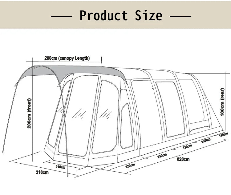 8 Person Big Tent Luxury Inflatable Outdoor Inflatable Camping House Tent