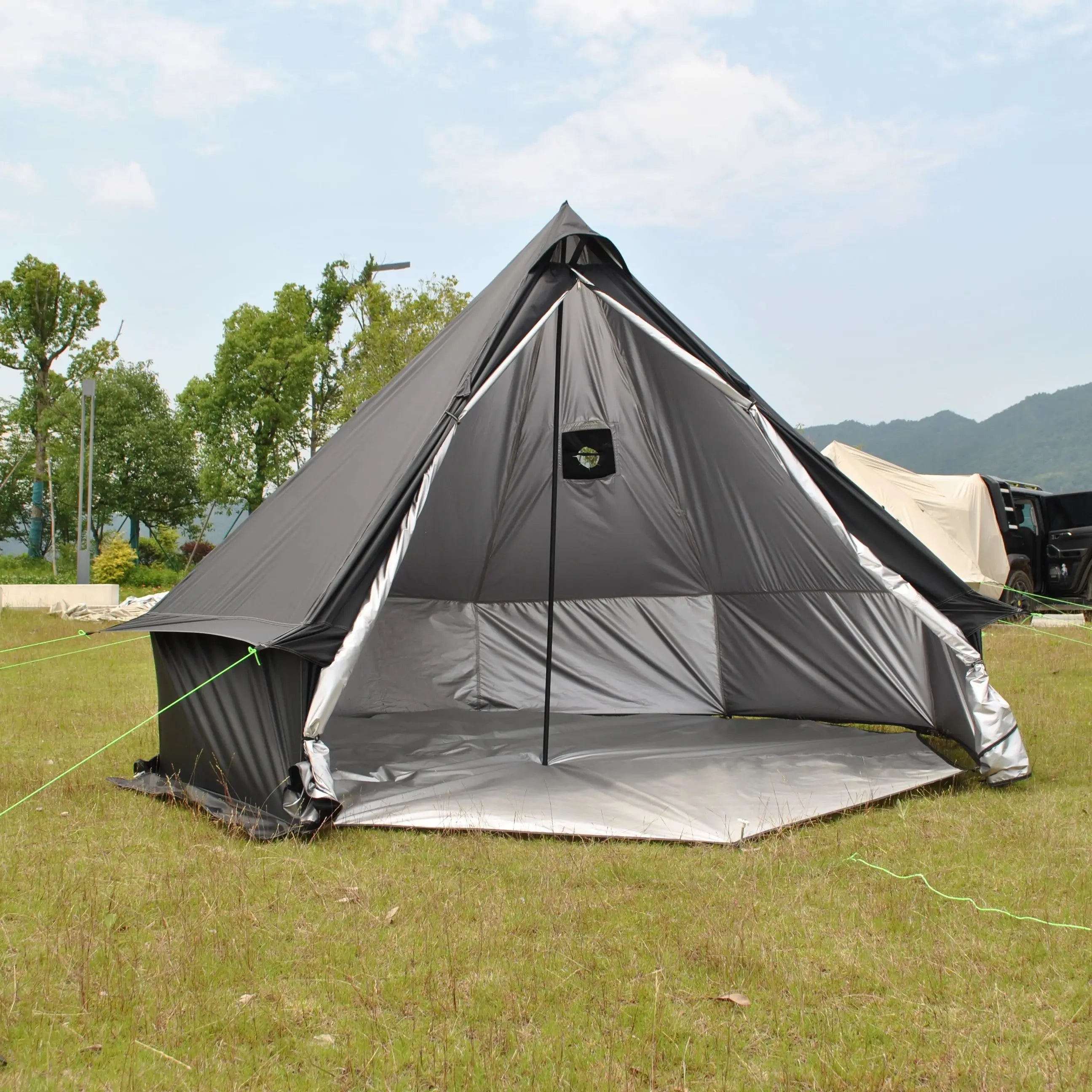 Mongolia Yurt Tent 6/7/8 Person,Luxury 4 Seasons Castle Tent,Breathable,Waterproof Outdoor Portable Silver Coated UV Function, 
