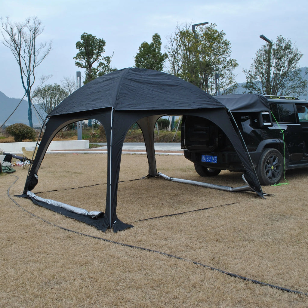 Folding Canopy Shelter with Elegant Mesh Window Outdoor Pavilion Cater Party Wedding BBQ Events Tent,8 Person Tailgate Tent SUV