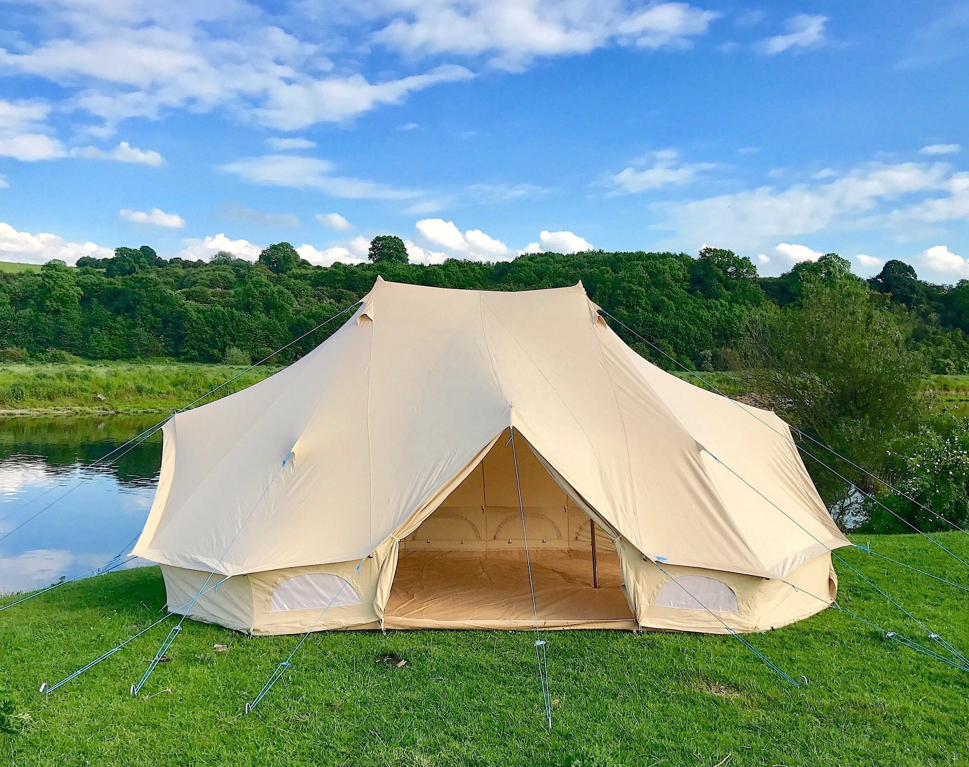 Luxury Outdoor Waterproof Canvas Glamping Bell Tents ,Luxury 6 X 4m Cotton Bell Tent for Emperor