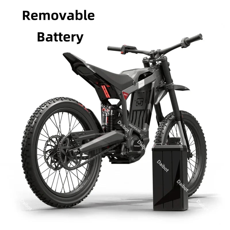 Electric Dirt Bike 72V 8000w Powerful Mid Drive Electric Bike E DirtBike 40AH  Light Bee X Ebike Electric Motorcycle
