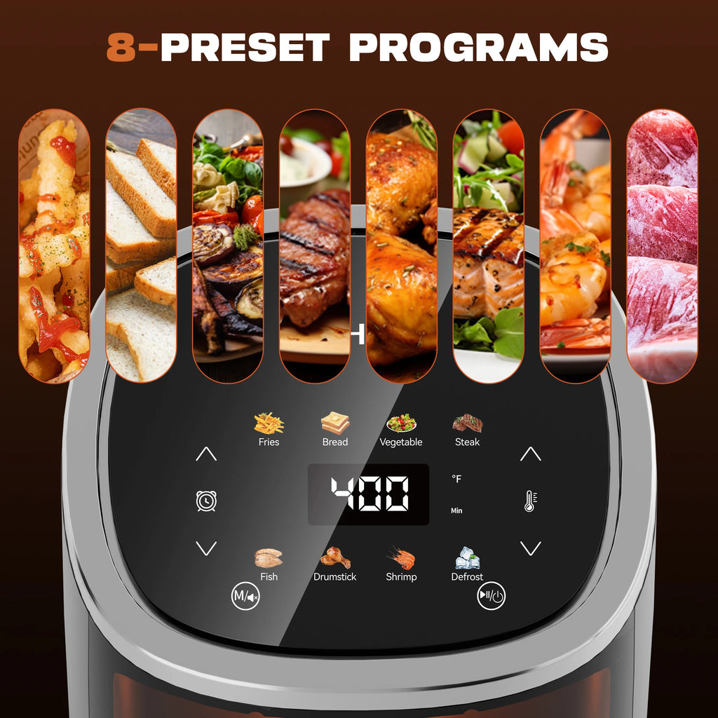 WHALL Air Fryer, Roast, Bake, Toaster Fryer, Roast, Broil, Reheats, & Dehydrates, 4-in-1, Fries, Less Oil, Easy Meals, 4 QT