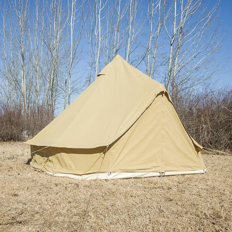 Luxury Outdoor PVC Canvas Bell Tent 4m 5m Safari Yurt Glamping with Mongolian Style Waterproof Feature