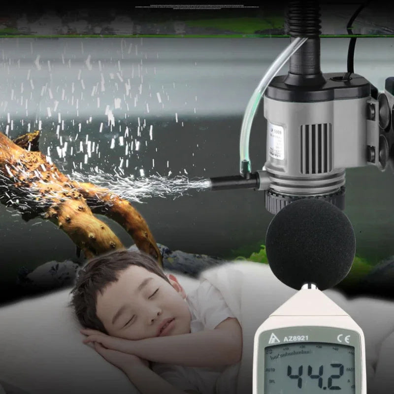 SUNSUN Silent EP Series Fish Tank 3-in-1 Filter Aquarium Submersible Water Pump Oxygenation Cycle 14W